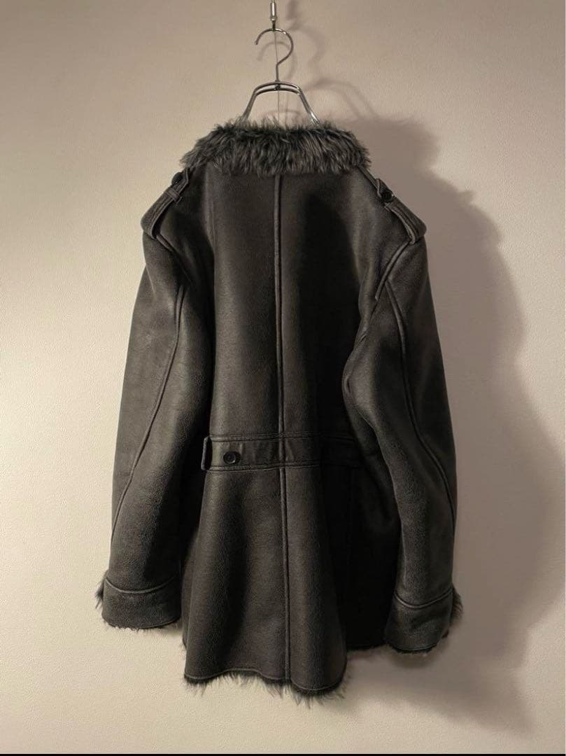 90's vintage ファー レザー ブルゾン ジャケット