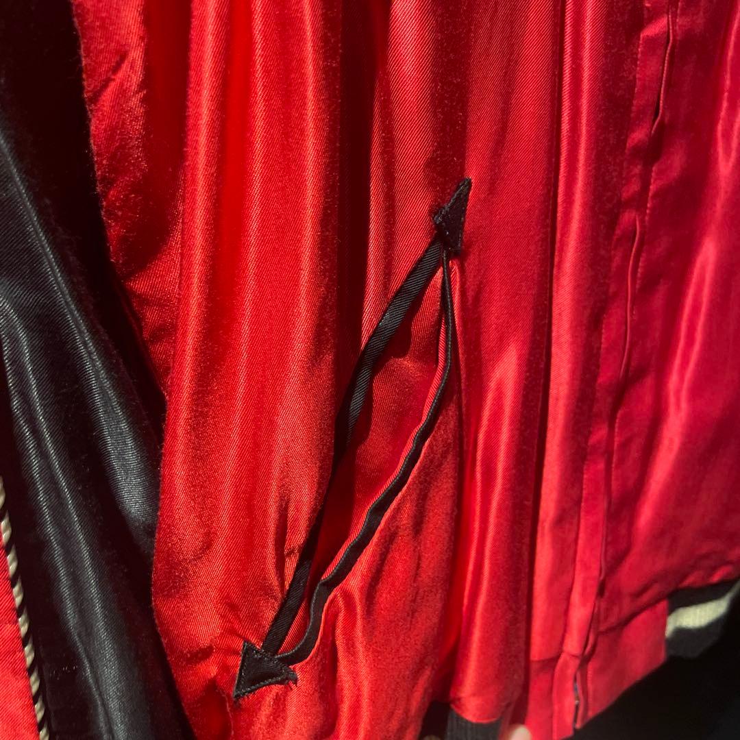 【最終値下げ】テーラー東洋 刺繍ジャケット 赤黒