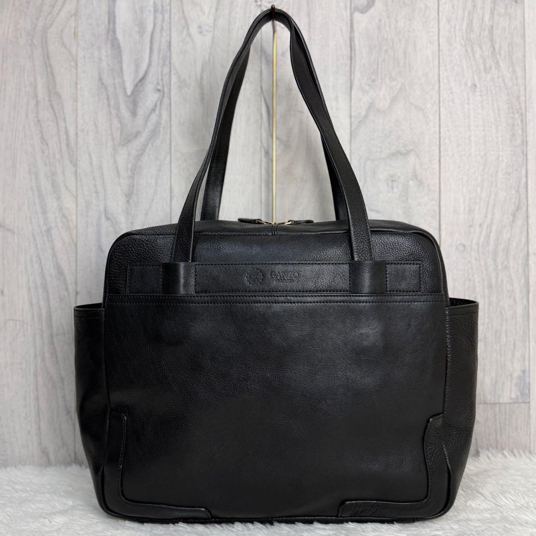 美品♡A4可♡大容量♡GANZO ガンゾ エンボスロゴ レザー トートバッグ