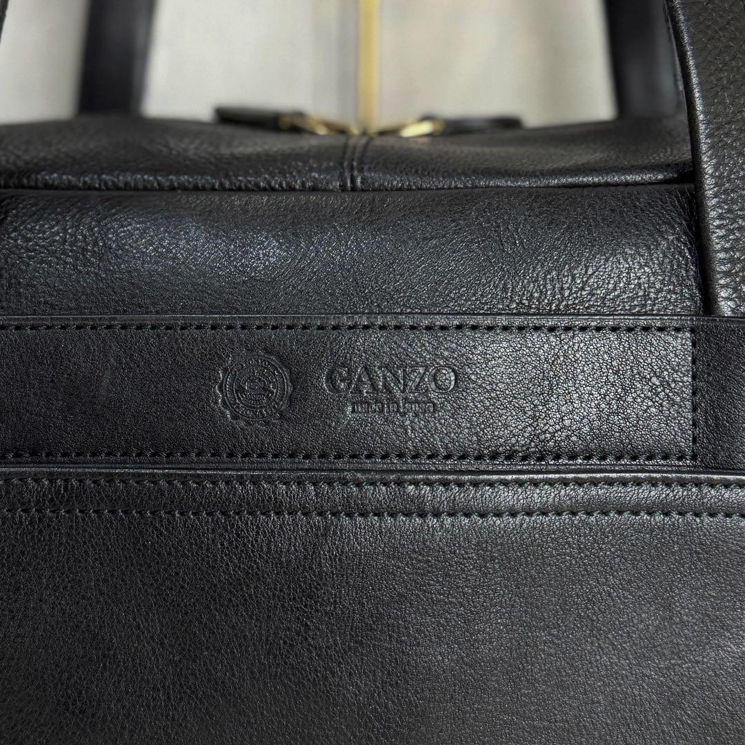 美品♡A4可♡大容量♡GANZO ガンゾ エンボスロゴ レザー トートバッグ