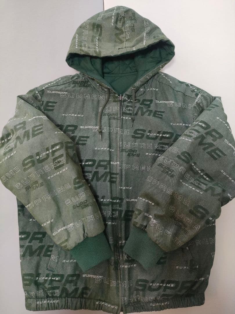 SUPREME シュプリーム フード付きリバーシブルジャンパー グリーン