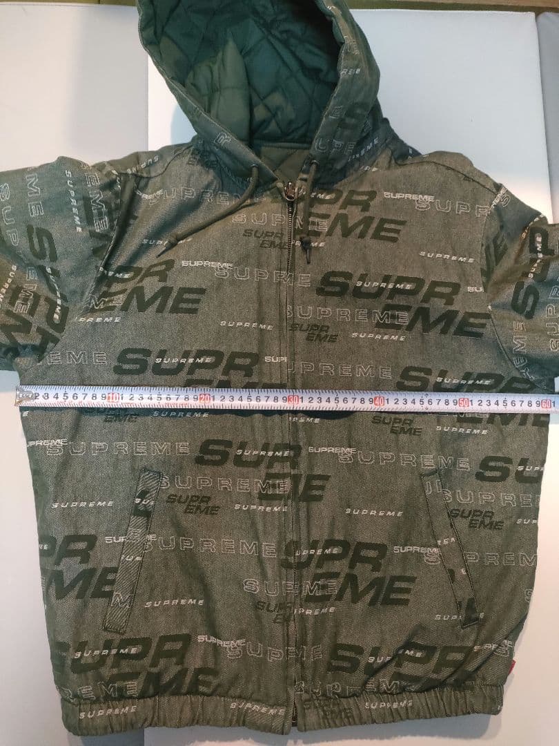 SUPREME シュプリーム フード付きリバーシブルジャンパー グリーン