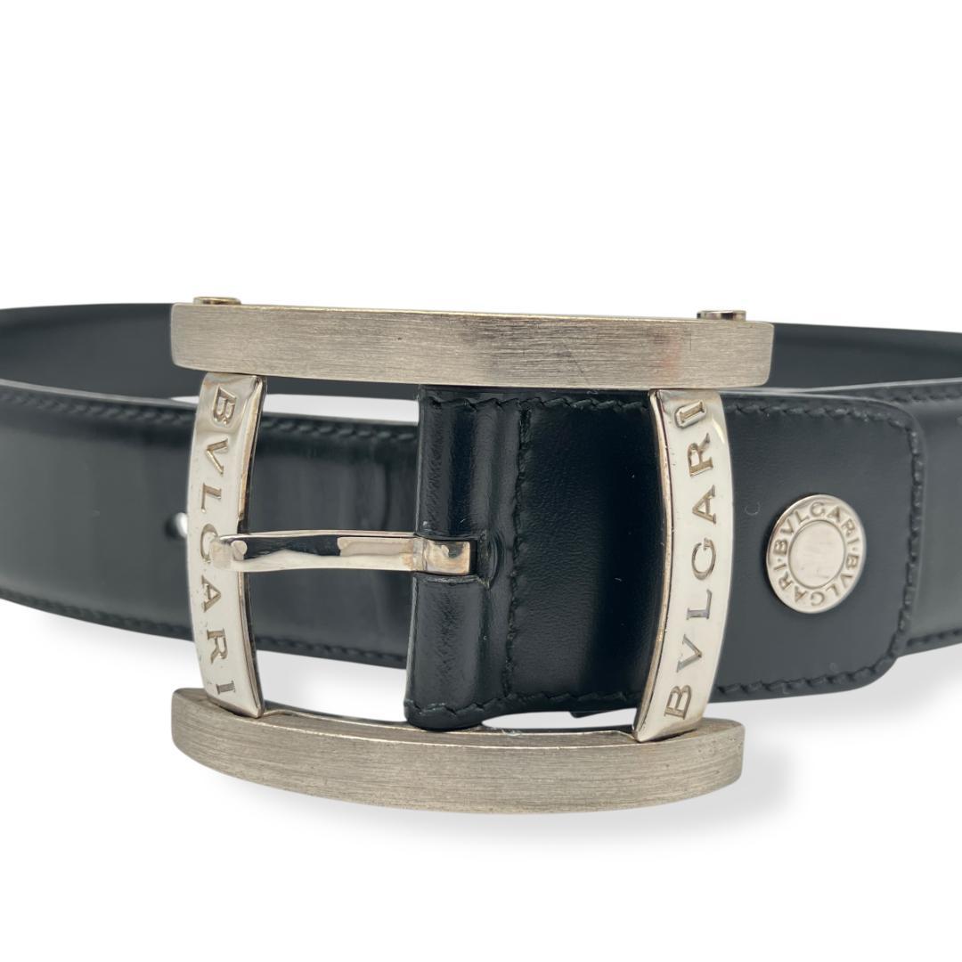 BVLGARI ブルガリ アショーマ ベルト シルバー ブラック イタリア製