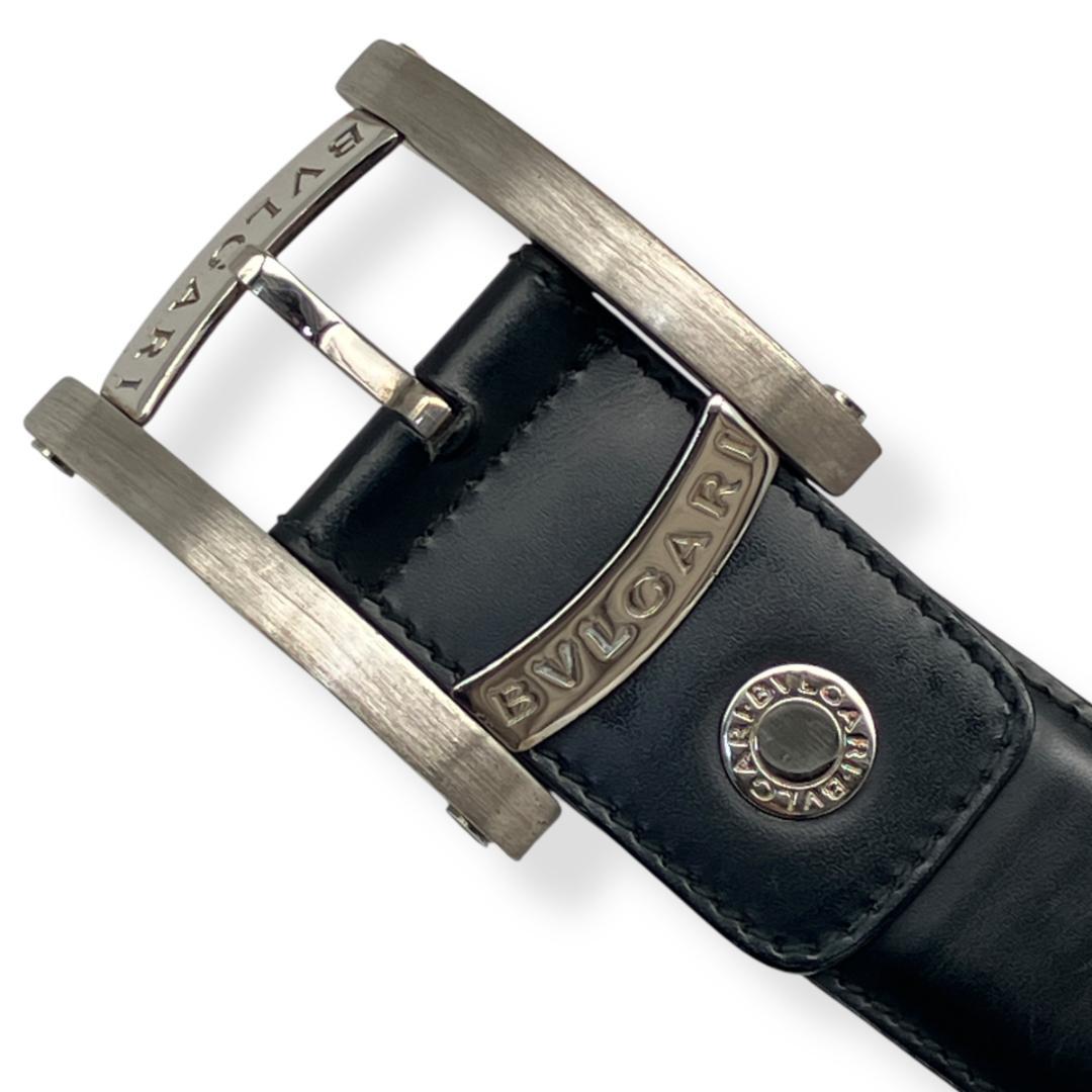 BVLGARI ブルガリ アショーマ ベルト シルバー ブラック イタリア製