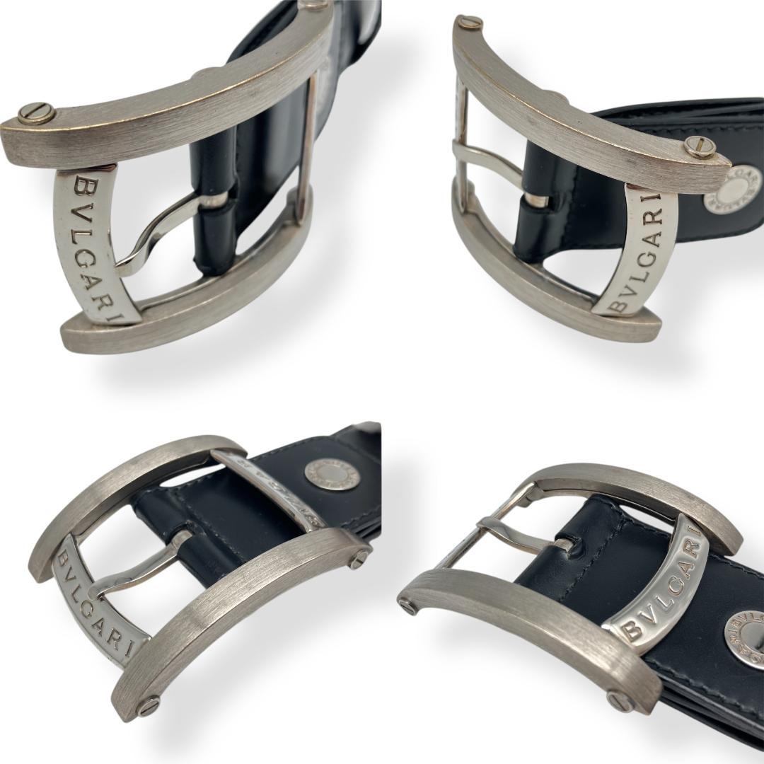 BVLGARI ブルガリ アショーマ ベルト シルバー ブラック イタリア製