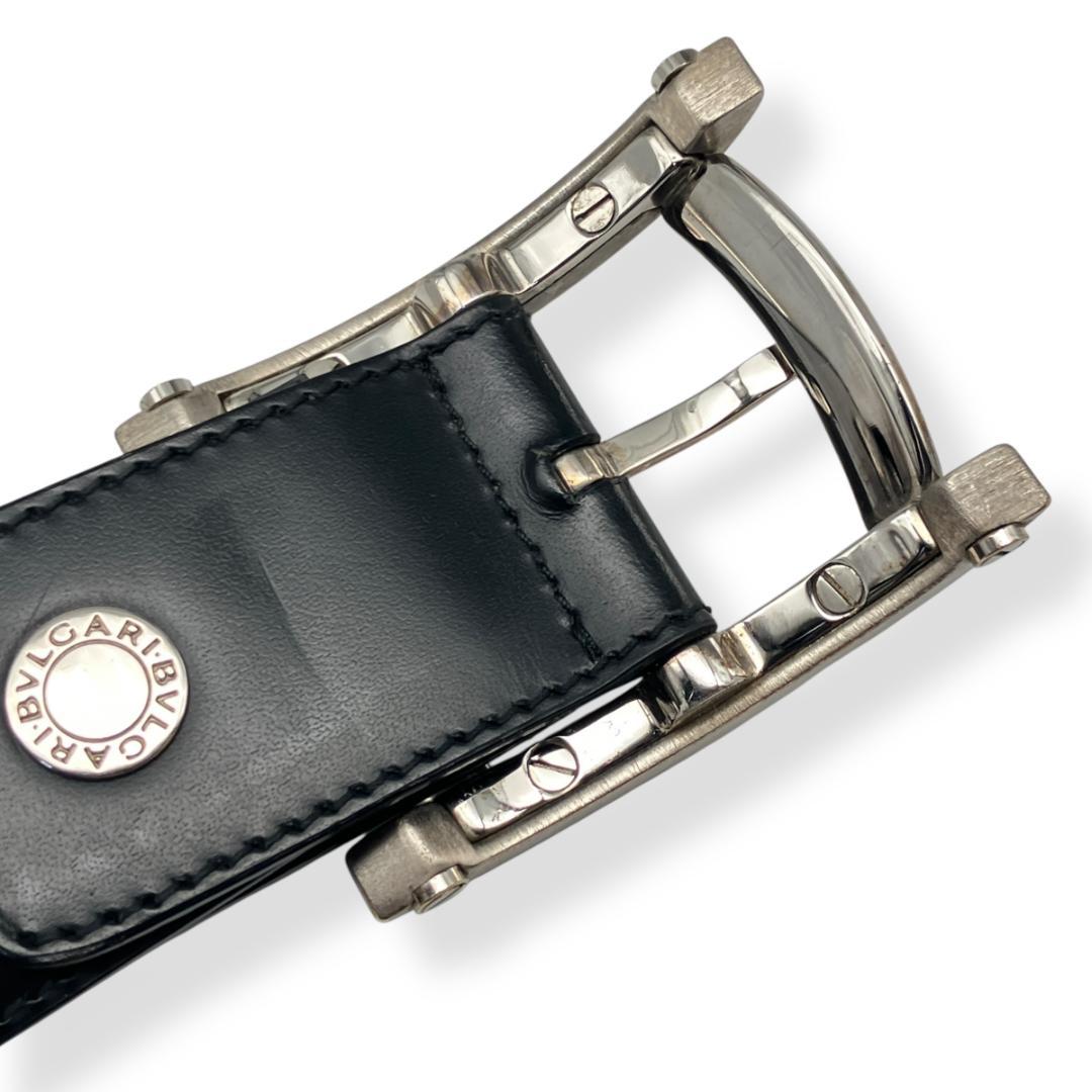 BVLGARI ブルガリ アショーマ ベルト シルバー ブラック イタリア製