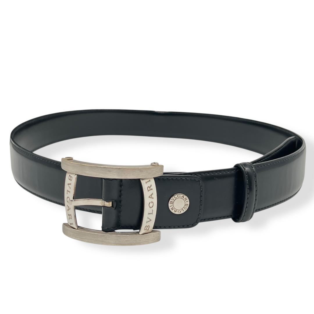 BVLGARI ブルガリ アショーマ ベルト シルバー ブラック イタリア製