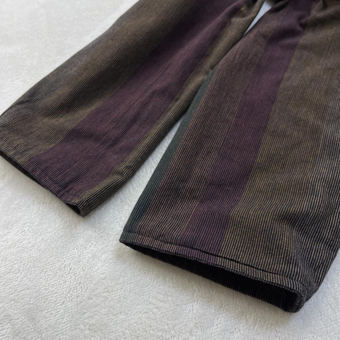 儀右ヱ門　リバーシブルパッチワークコート　ストライプ　　ギエモン