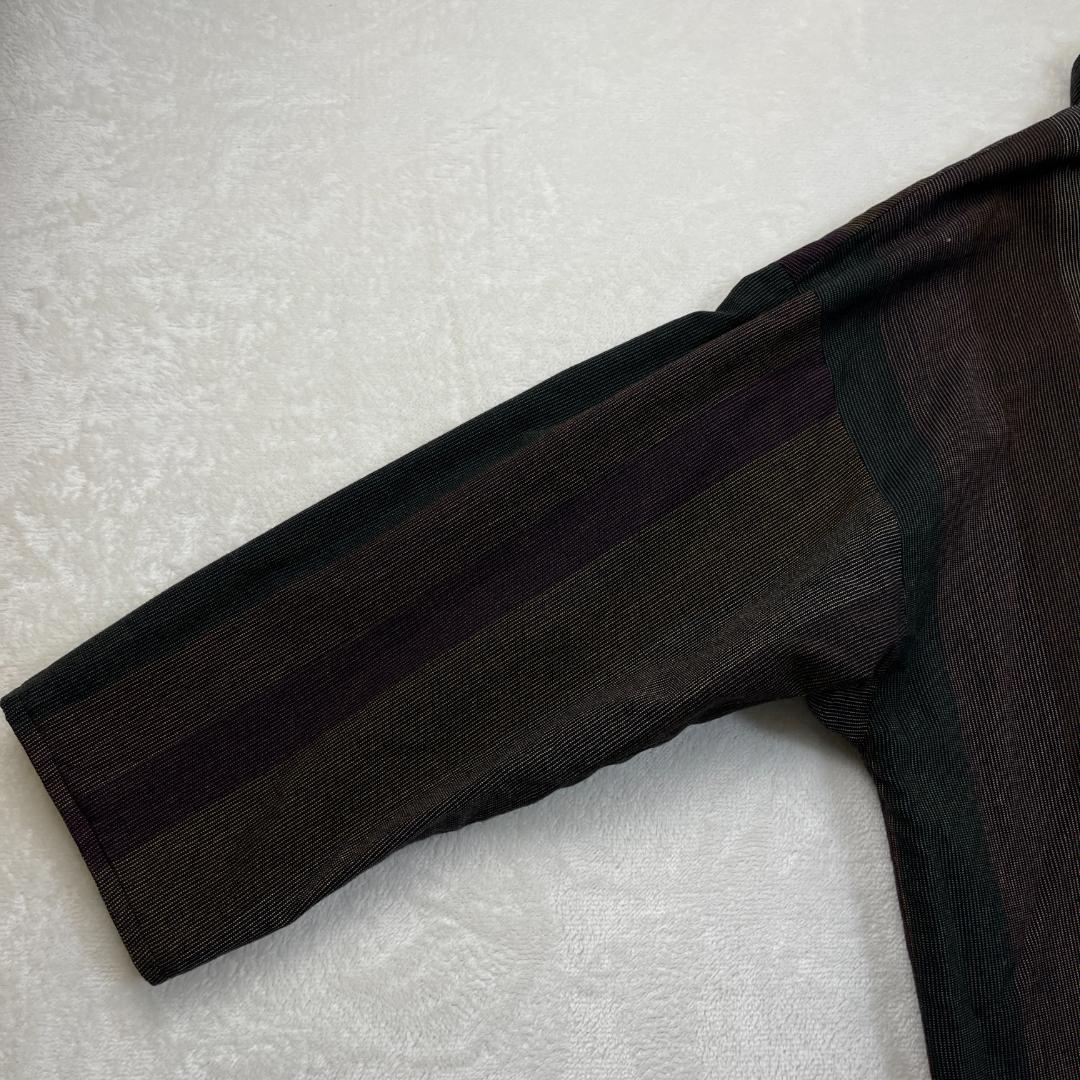 儀右ヱ門　リバーシブルパッチワークコート　ストライプ　　ギエモン