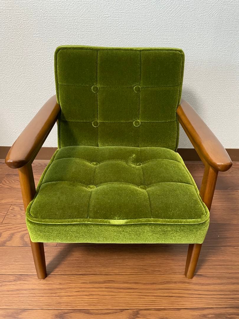 新品　カリモク60　Kチェア　ミニ　キッズサイズ　モケットグリーン　箱オリジナル