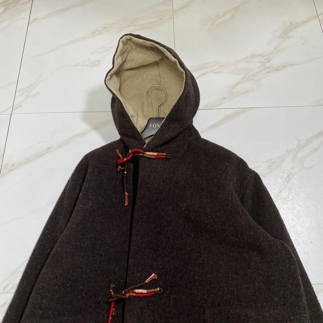 希少♡45R 縮絨ウール メルトン ダブルフェイスダッフルフーデッドコート