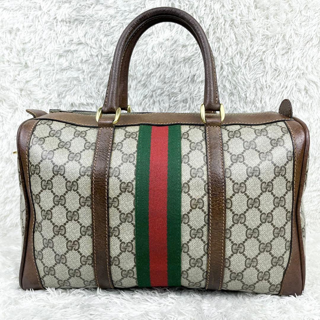 【美品】オールドグッチ シェリーライン GGスプリーム ボストンバッグ 2way