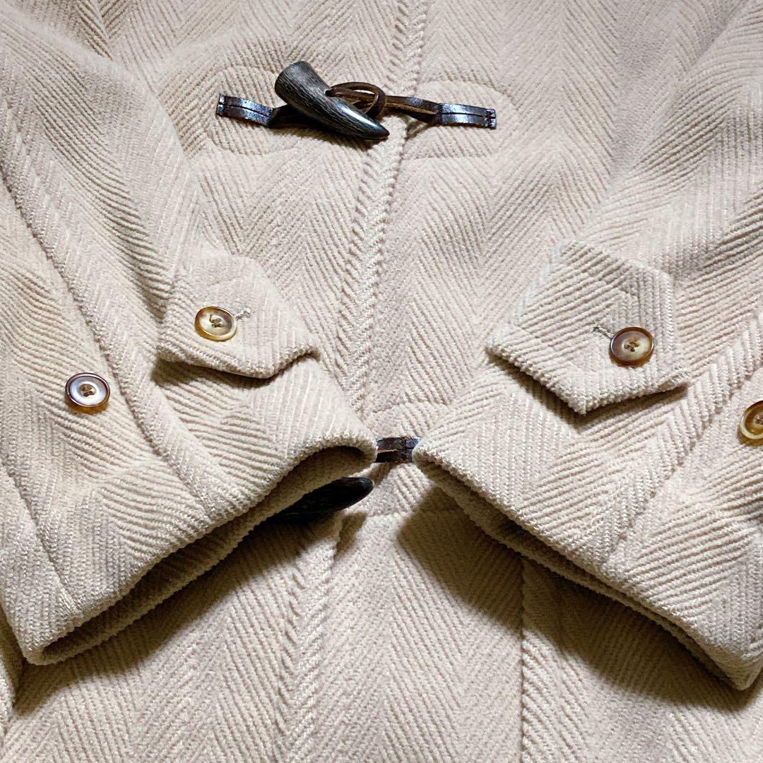 良品☆オールドイングランド　ダッフルコート　ヘリンボーン　鼈甲ボタン　フランス製