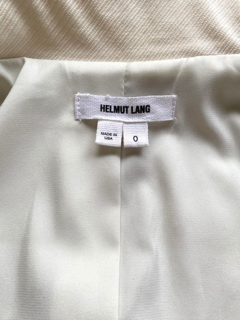 HELMET LANG ライダースジャケット 白×グレージュ　0