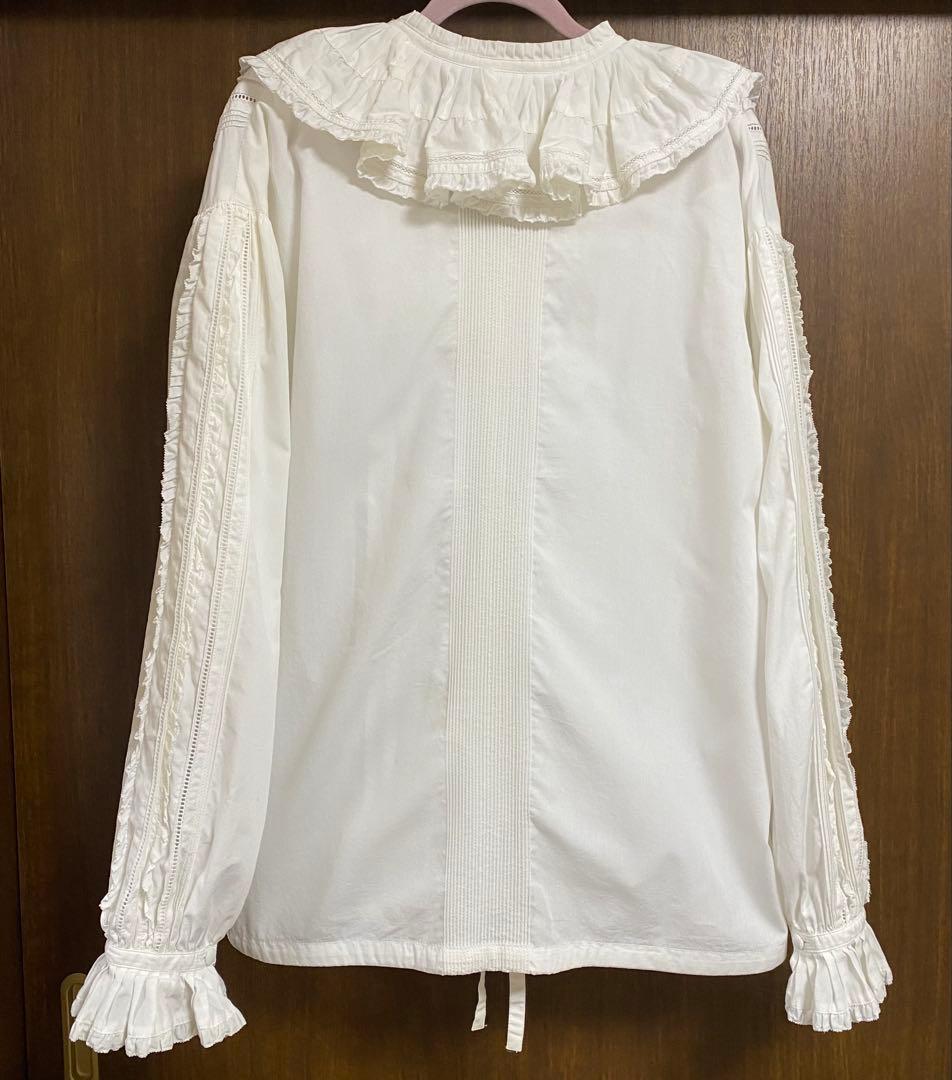 ピンクハウス　ピンタックとピコフリルたっぷりのブラウス