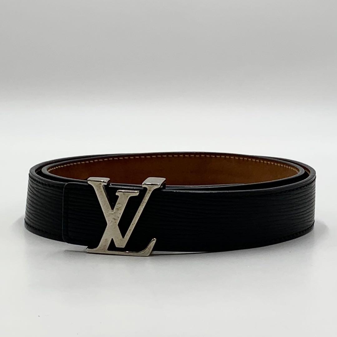 ルイヴィトン ベルト サンチュール LV イニシャル　エピ レザー ブラック