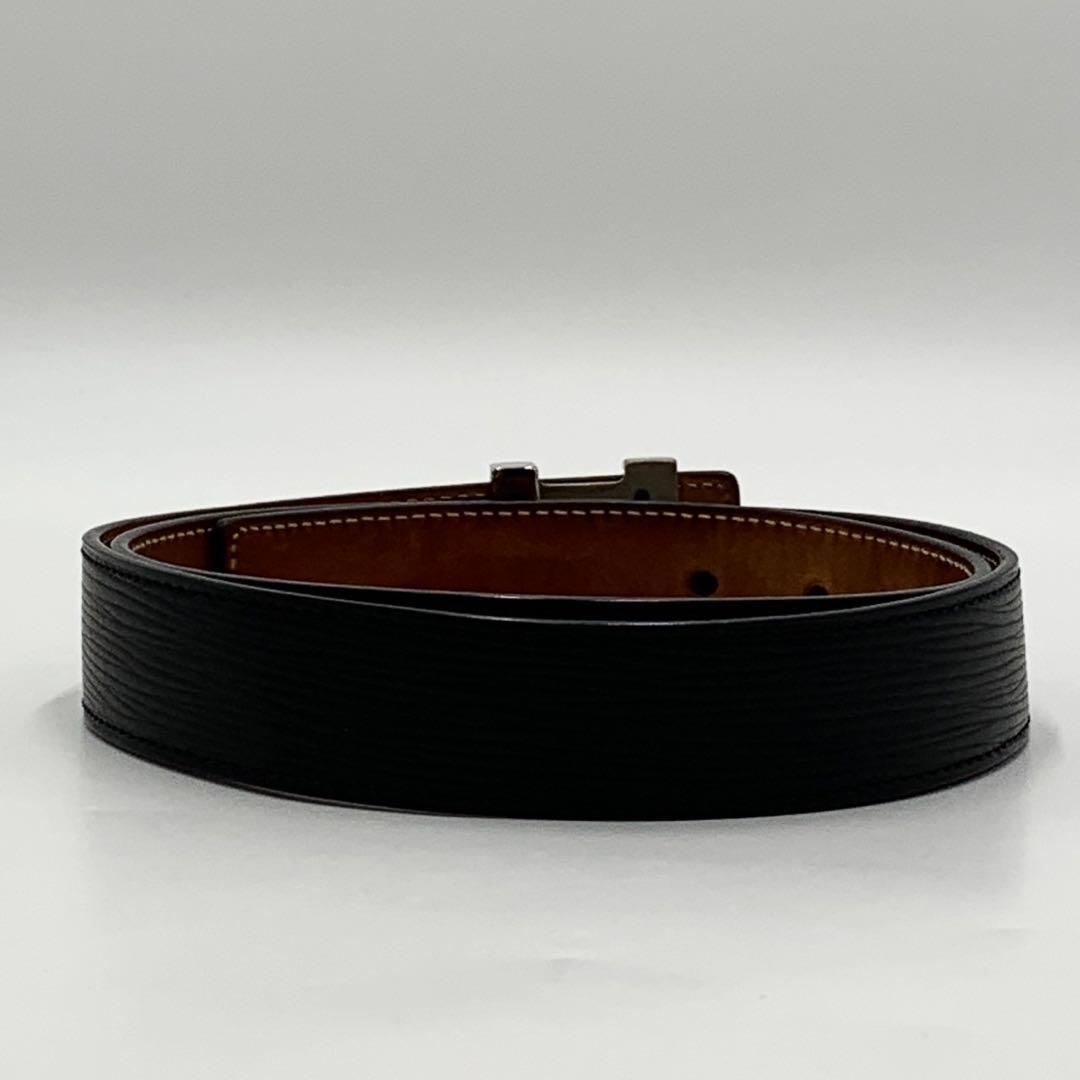 ルイヴィトン ベルト サンチュール LV イニシャル　エピ レザー ブラック