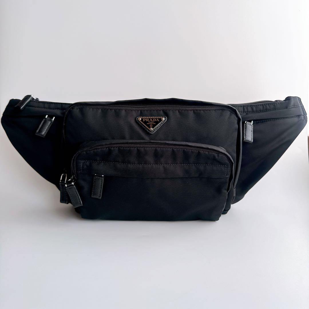 プラダ テスート モンターニャ トライアングル ウエスト ボディ ヒップ バッグ