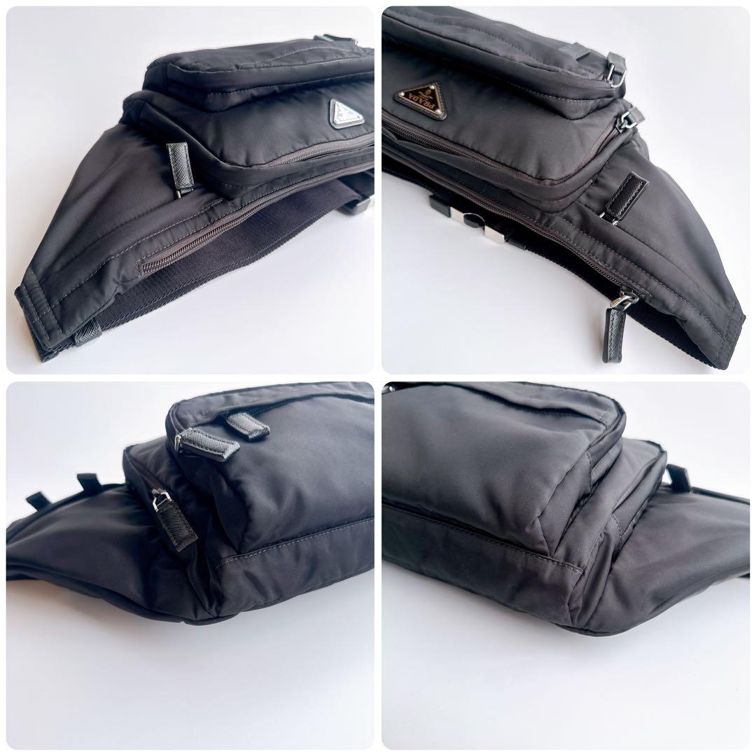 プラダ テスート モンターニャ トライアングル ウエスト ボディ ヒップ バッグ