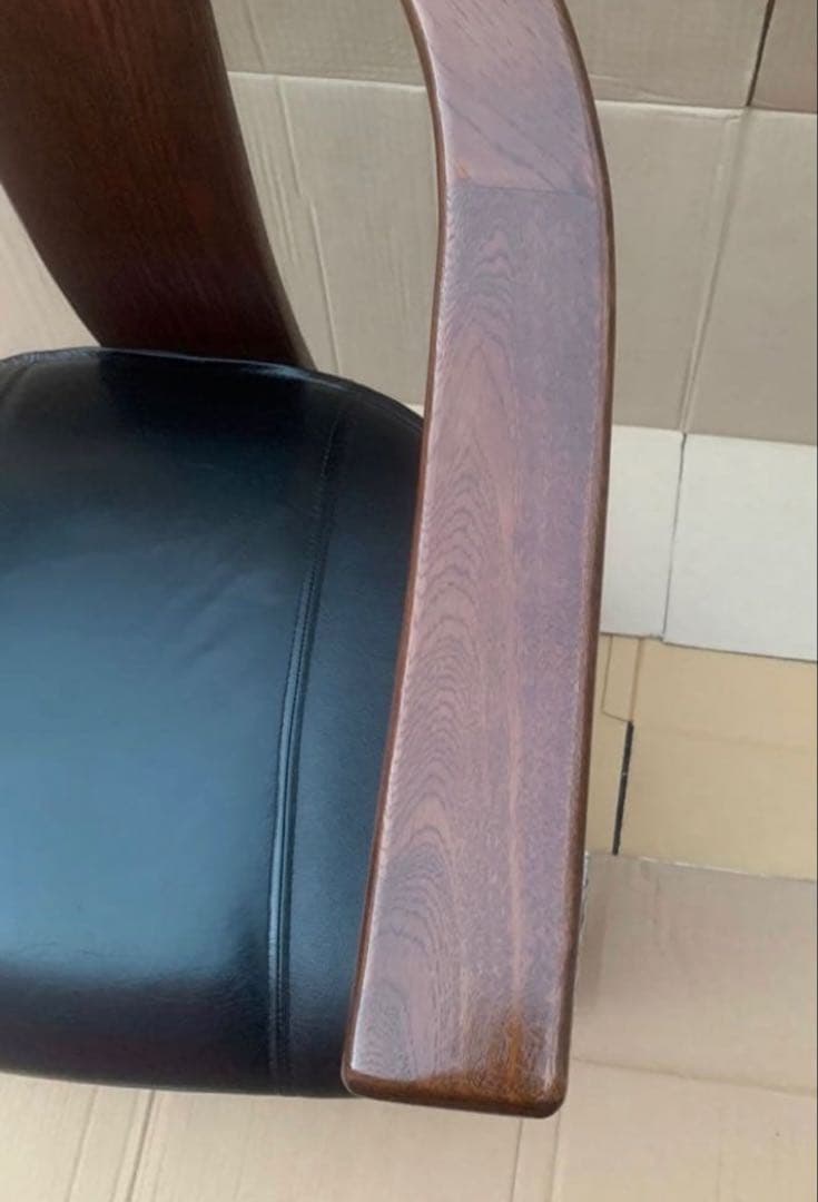 ①NAGANO 本革 ダイニングチェア アームチェア