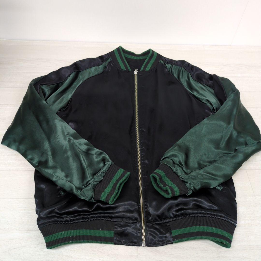 【絡繰魂】希少✨️リバーシブルスカジャン 刺繍 トラ 和柄 Mサイズ 笹 月