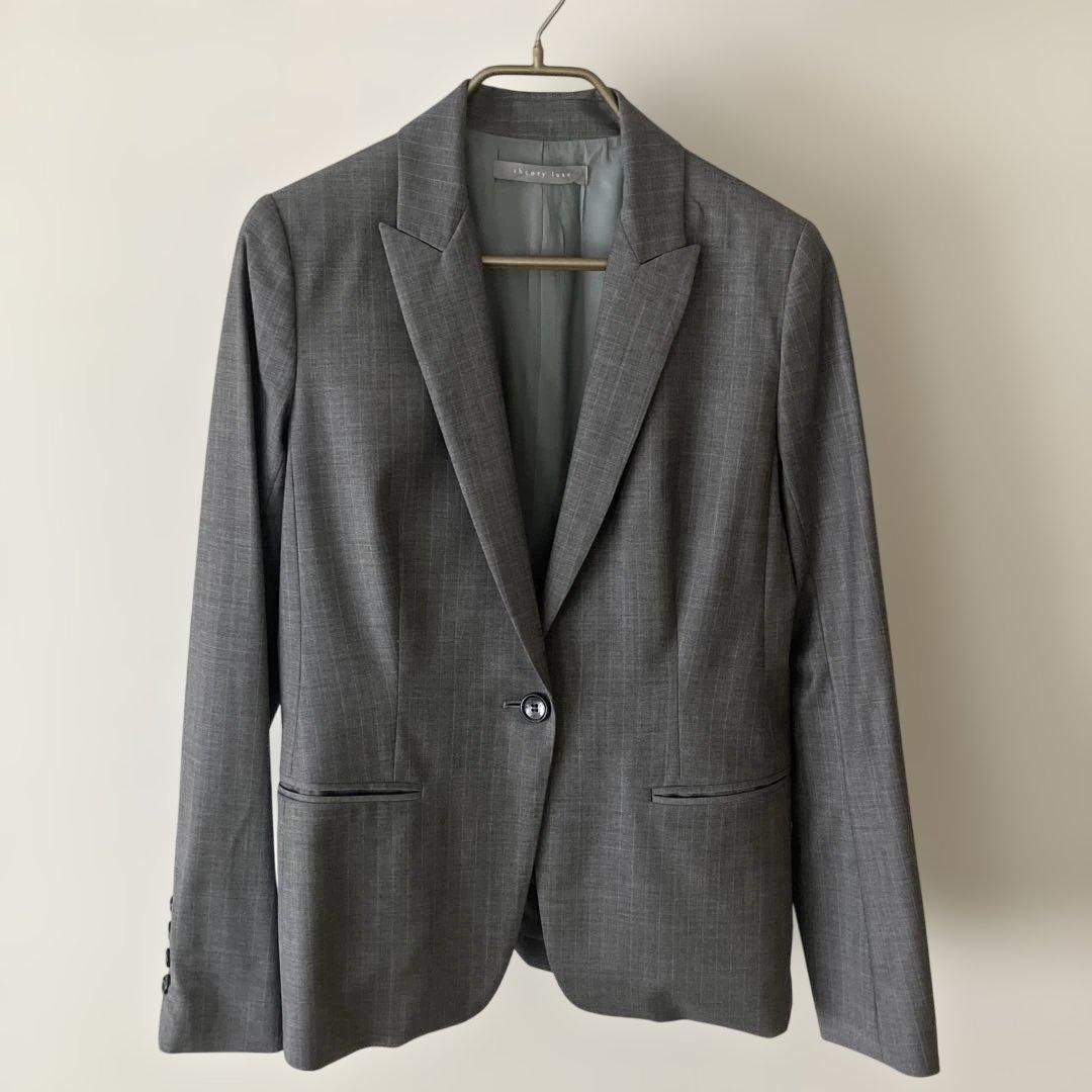 theory luxe CONFERENCE グレーストライプパンツスーツ