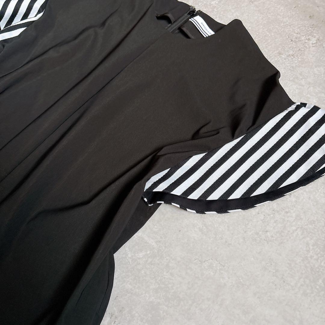 美品✨23ssボーダーズアットバルコニー　ペプラムワンピース　結婚式　黒　36