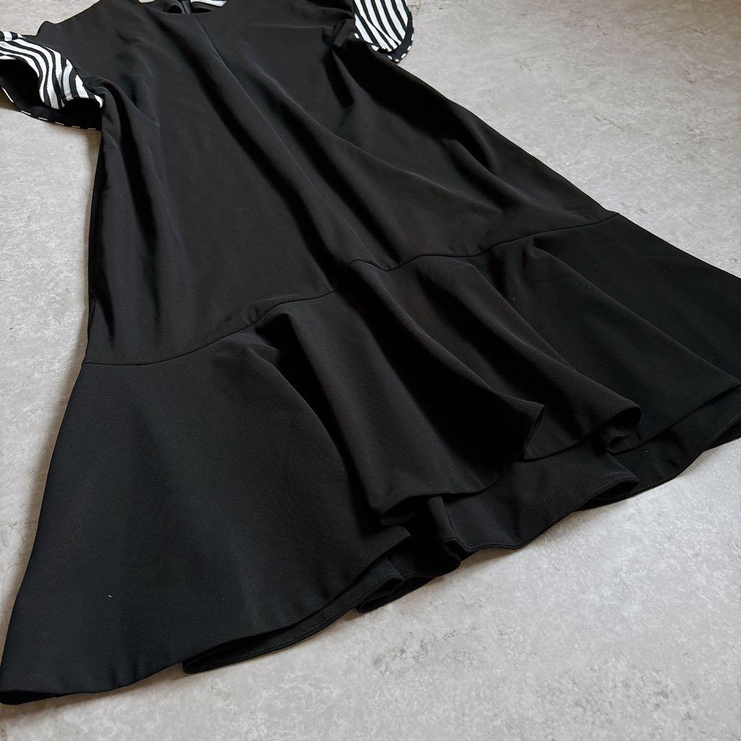 美品✨23ssボーダーズアットバルコニー　ペプラムワンピース　結婚式　黒　36