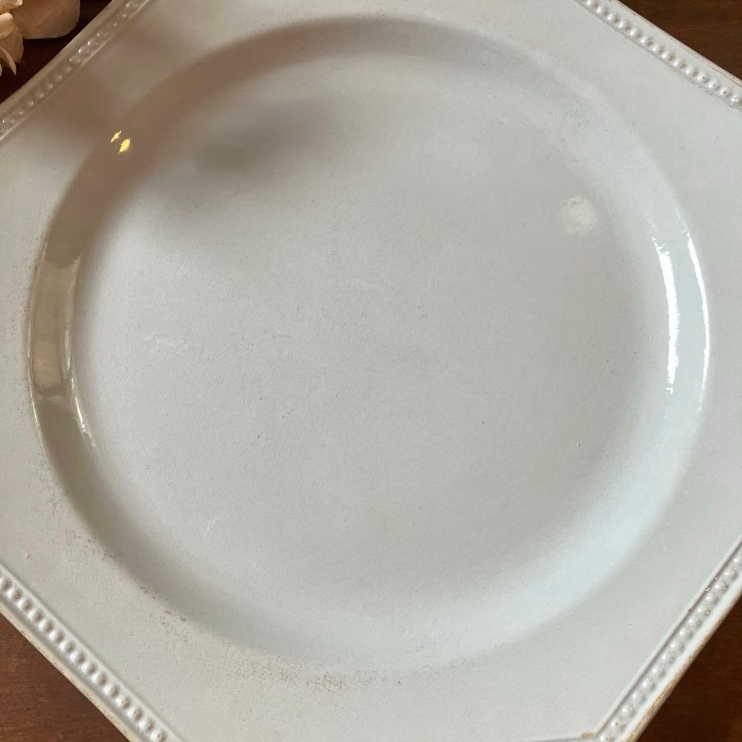 フランスアンティーククレイユエモントローオクトゴナル　薄いブルー　比較的美品