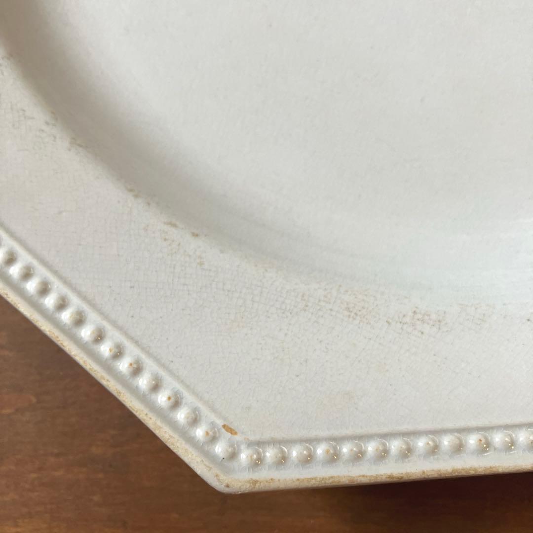 フランスアンティーククレイユエモントローオクトゴナル　薄いブルー　比較的美品