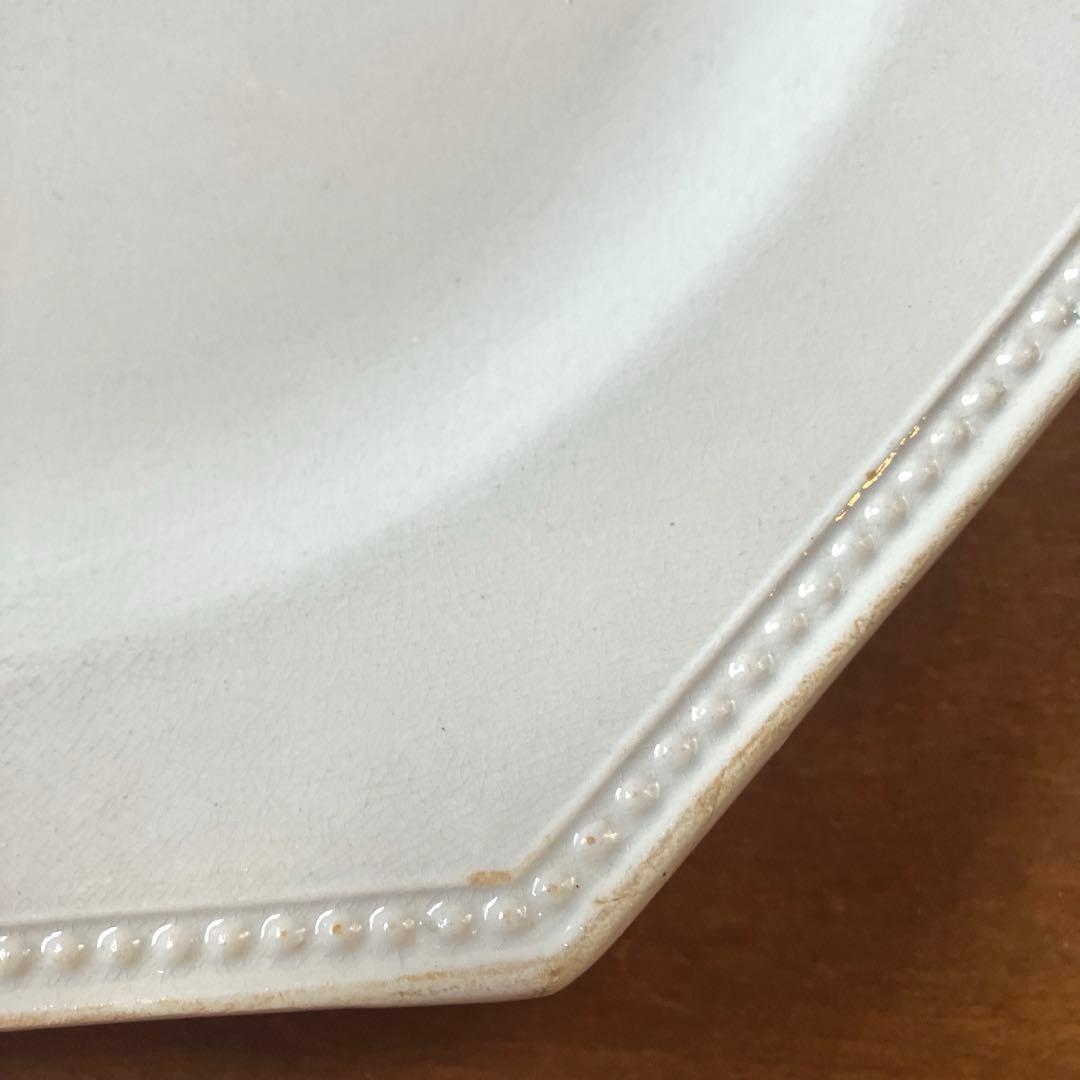 フランスアンティーククレイユエモントローオクトゴナル　薄いブルー　比較的美品