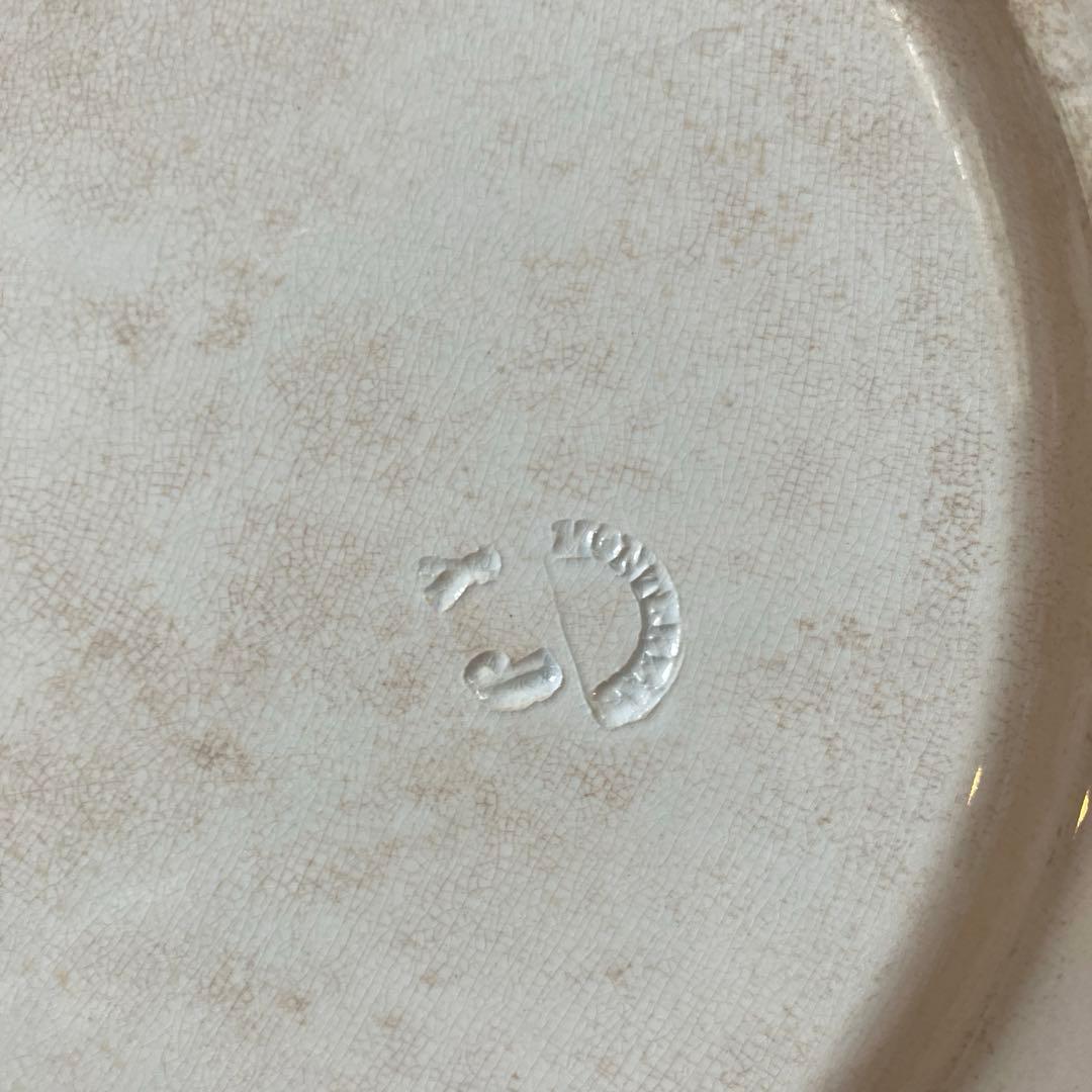 フランスアンティーククレイユエモントローオクトゴナル　薄いブルー　比較的美品