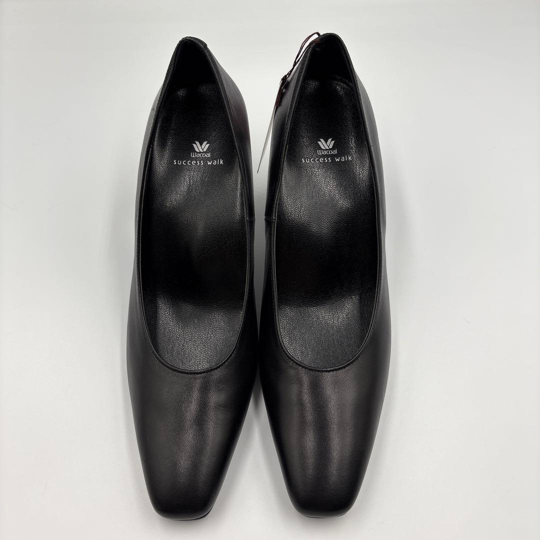 未使用✨ワコール　サクセスウォーク　ブラック　スクエアトゥ　パンプス　通勤　就活