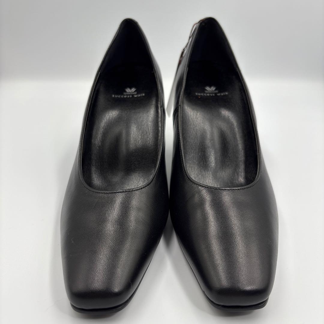 未使用✨ワコール　サクセスウォーク　ブラック　スクエアトゥ　パンプス　通勤　就活