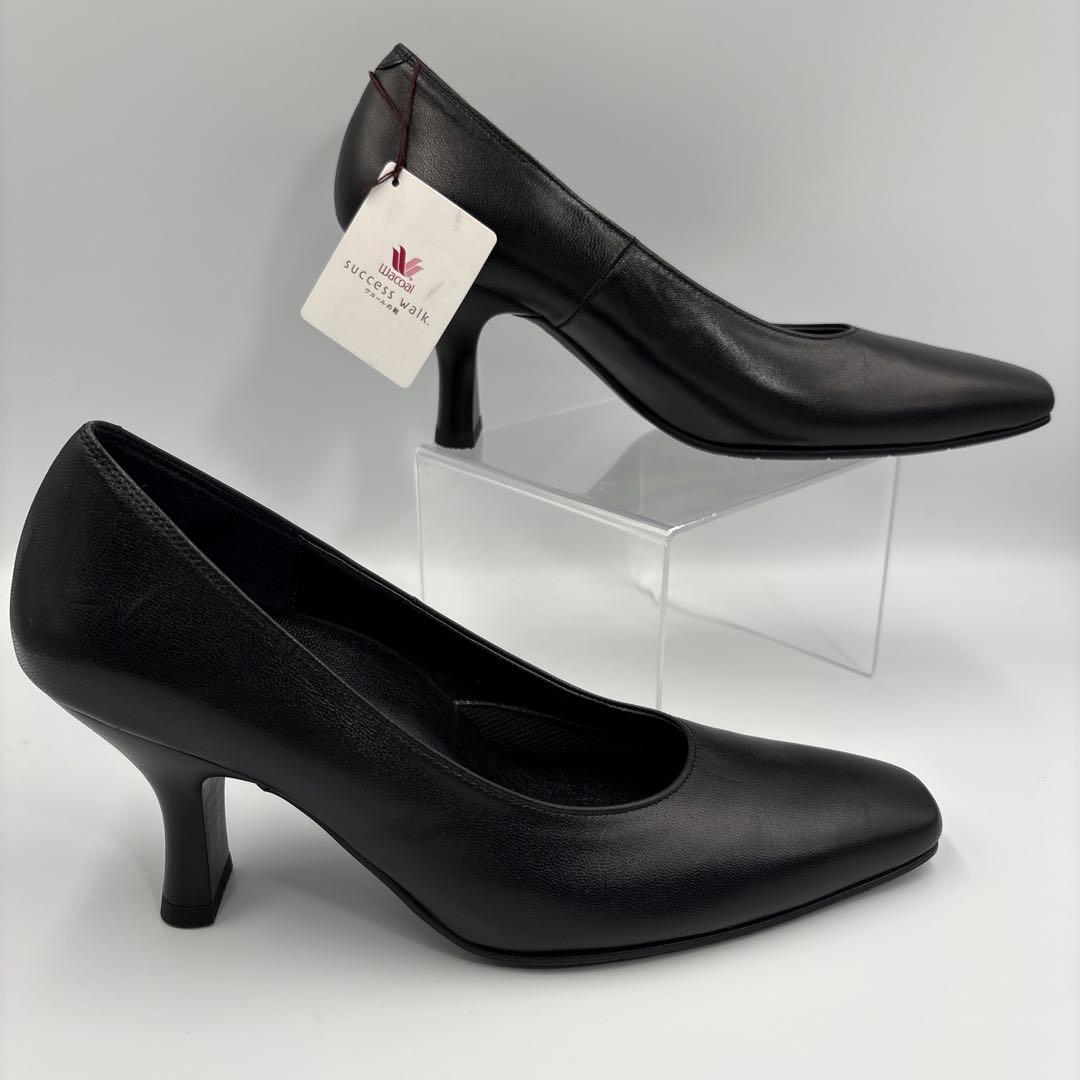 未使用✨ワコール　サクセスウォーク　ブラック　スクエアトゥ　パンプス　通勤　就活