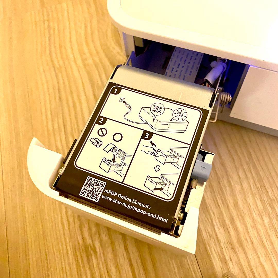 スター精密プリンター付キャッシュドロアmPOP10-WHT-JP エアレジ対応