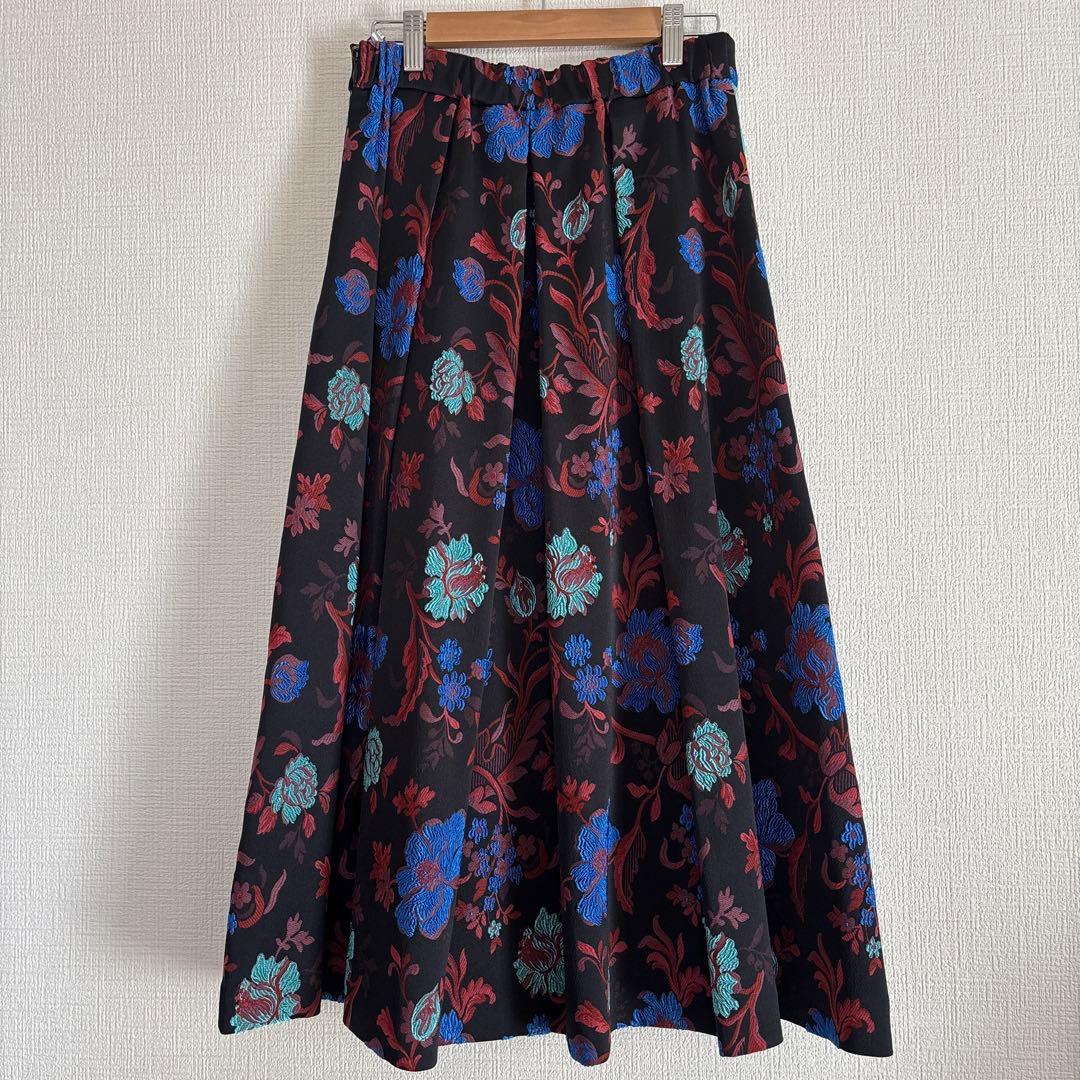 グレースコンチネンタル　花柄 刺繍 スカート　38