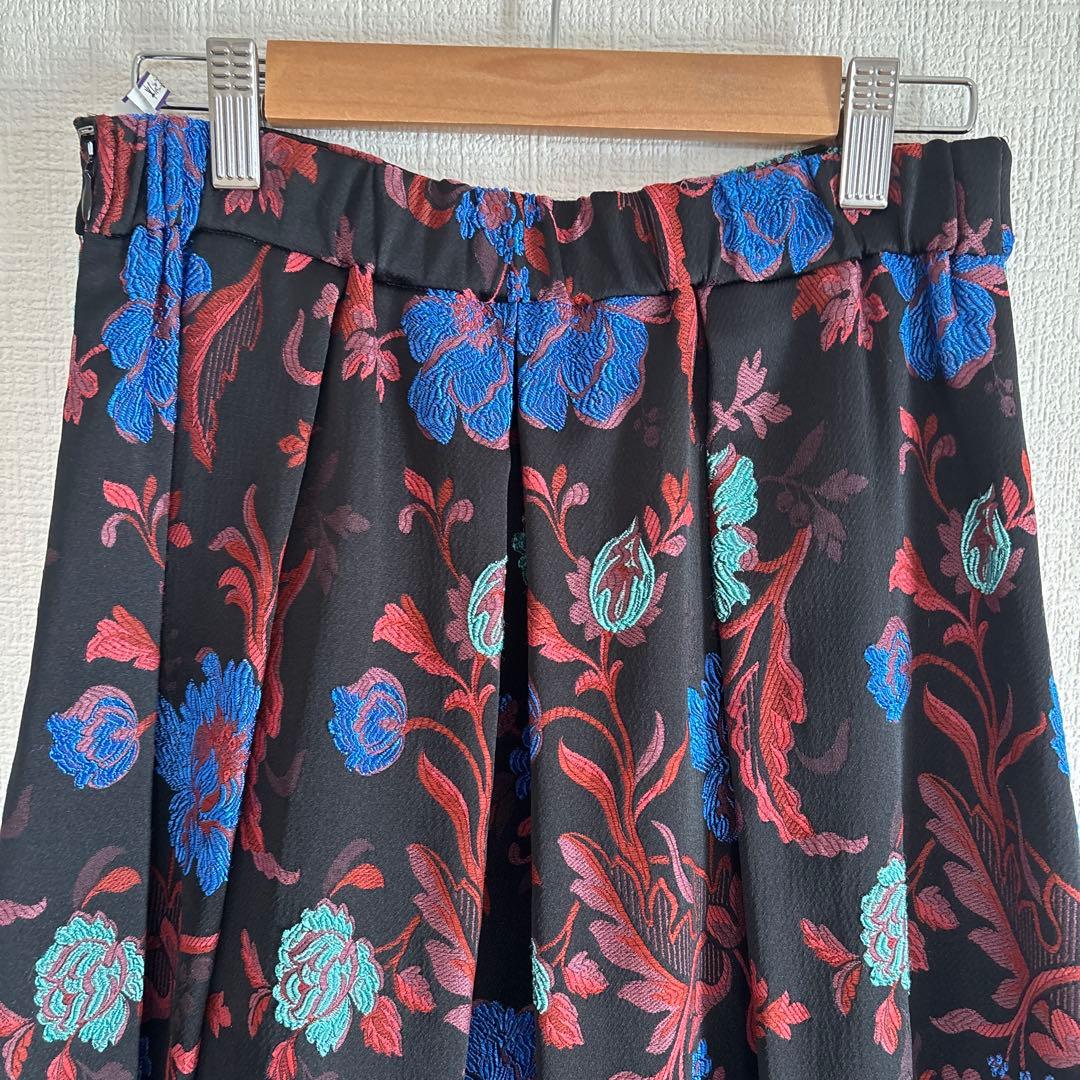 グレースコンチネンタル　花柄 刺繍 スカート　38