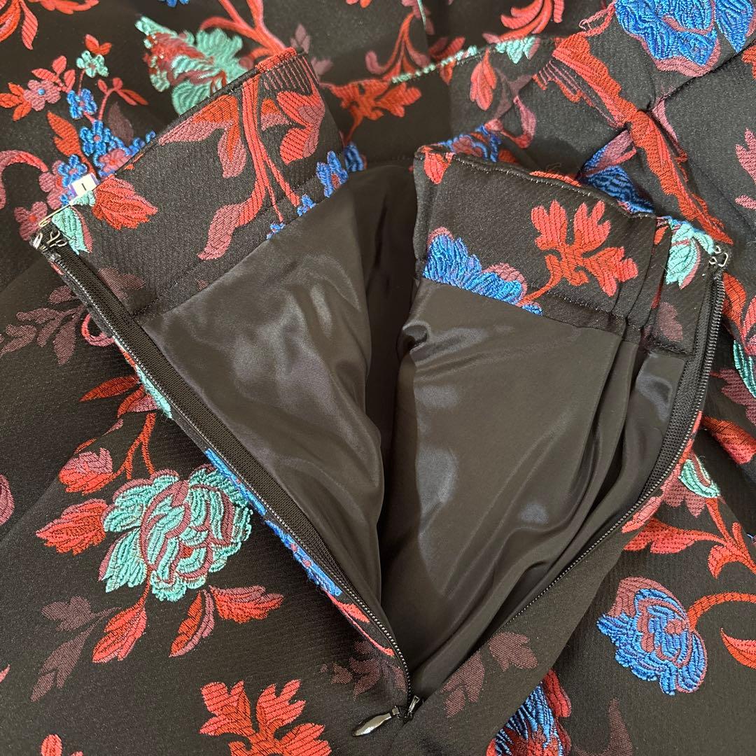 グレースコンチネンタル　花柄 刺繍 スカート　38