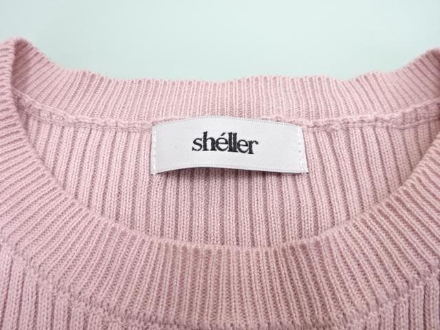 sheller シェリエ バックレースアップ ニット　ピンク