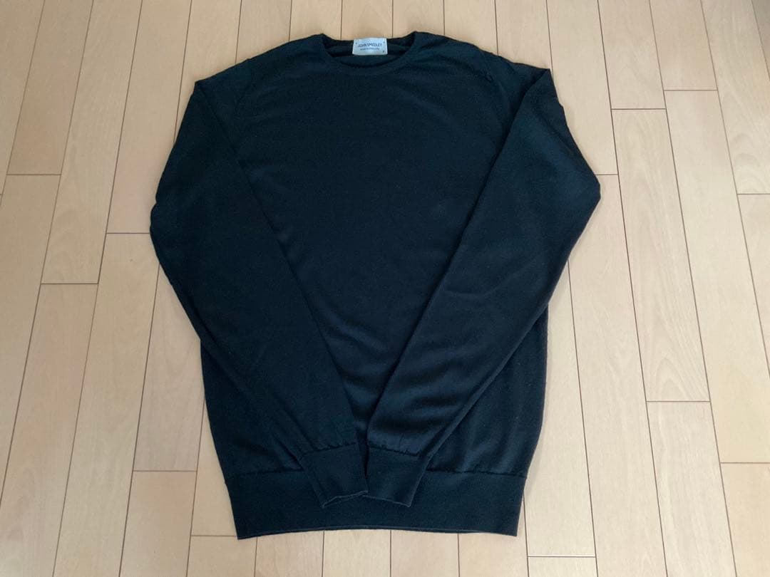【美品】JOHN SMEDLEY クルーネックセーター ブラック M