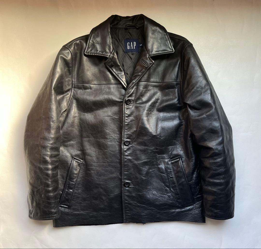 90's old gap 野村訓市着用 レザー カーコート Sサイズ 黒