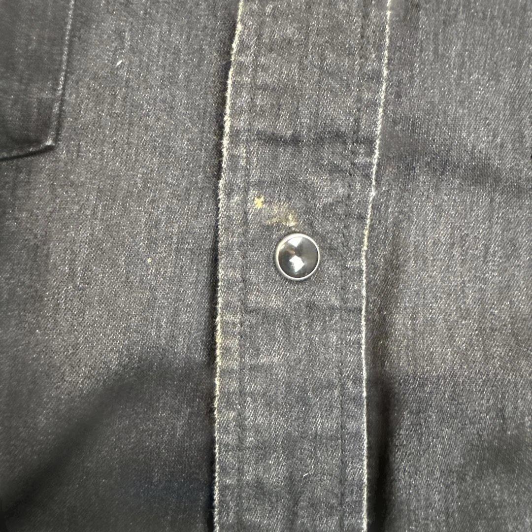 サンローラン エディ期 SAINT LAURENT クラッシュデニムシャツ 黒