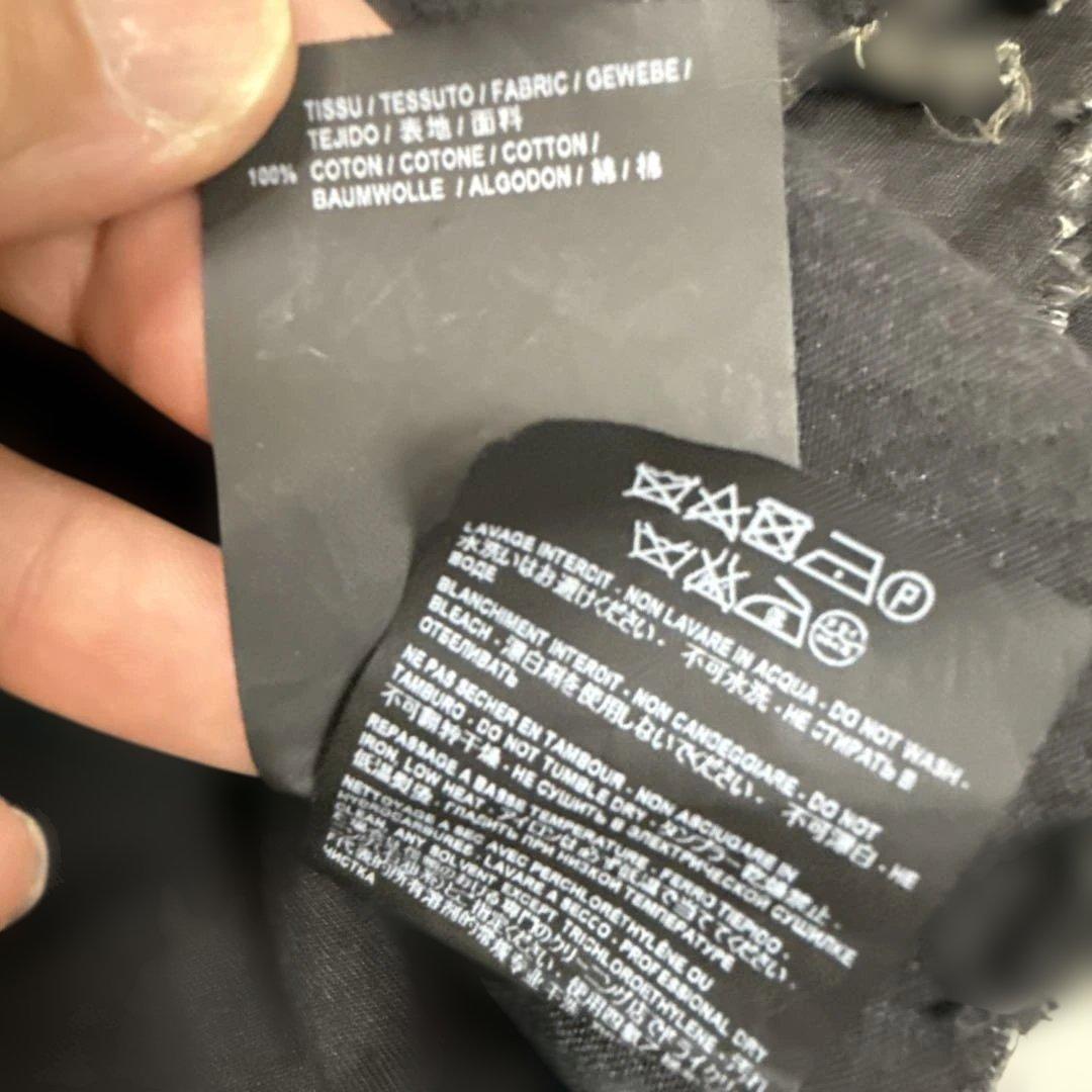 サンローラン エディ期 SAINT LAURENT クラッシュデニムシャツ 黒