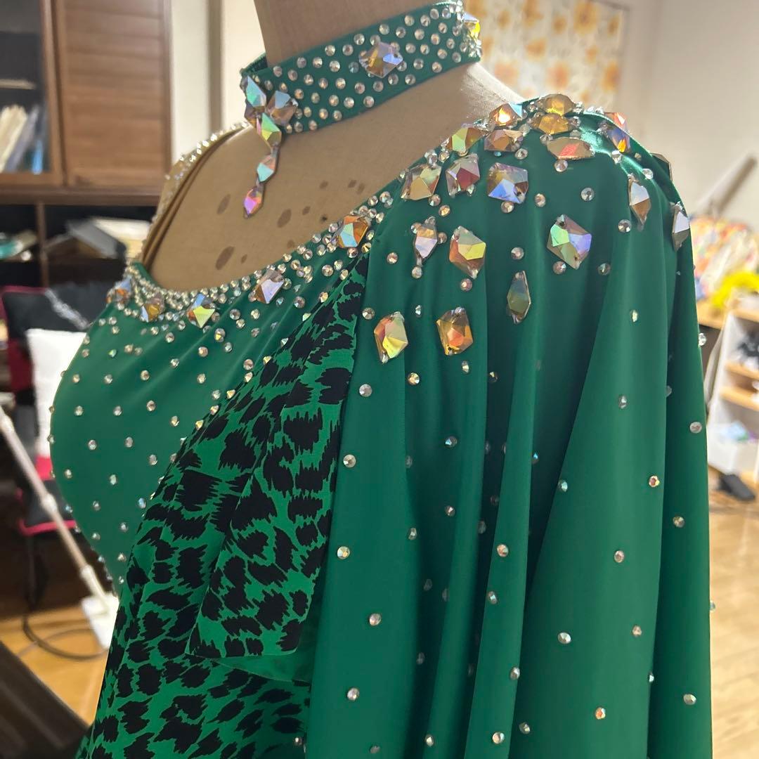 社交ダンス用ラテンドレス 、グリーン