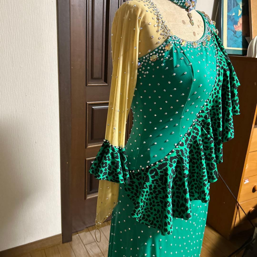 社交ダンス用ラテンドレス 、グリーン