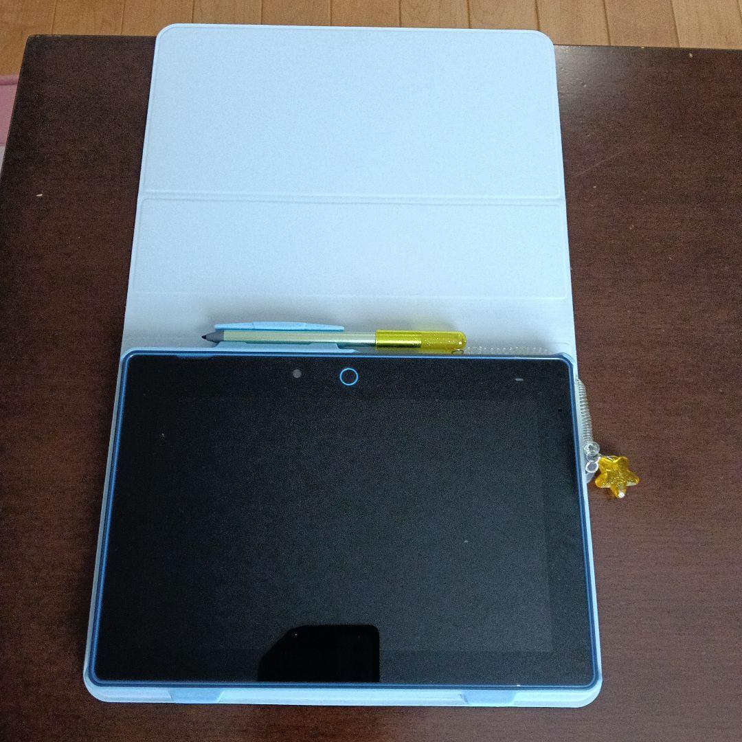 チャレンジパッド 本体 TAB-A05-BA1　充電器あり　水色カバー