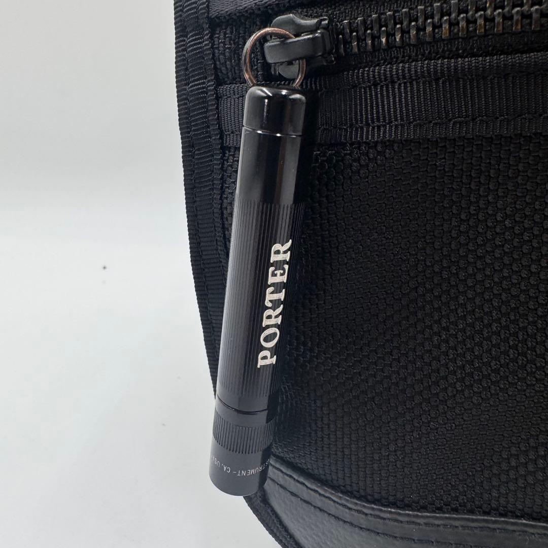 ポーター　メッセンジャーバッグ ヒート マグライト付　黒　ショルダー　斜め掛け