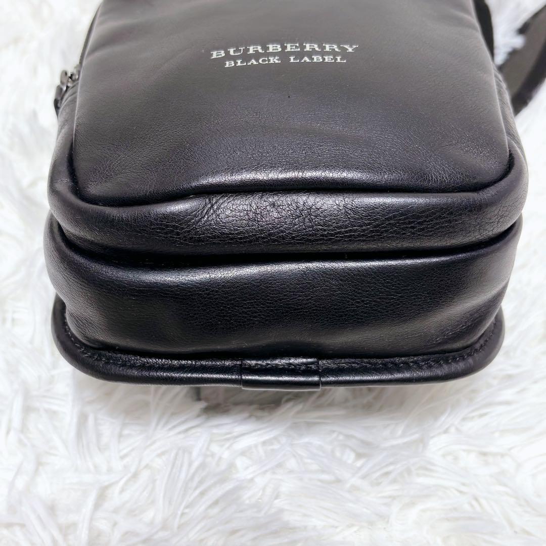 ✨美品✨バーバリー ボディバッグ ショルダーバッグ オールレザー 本革 ブラック