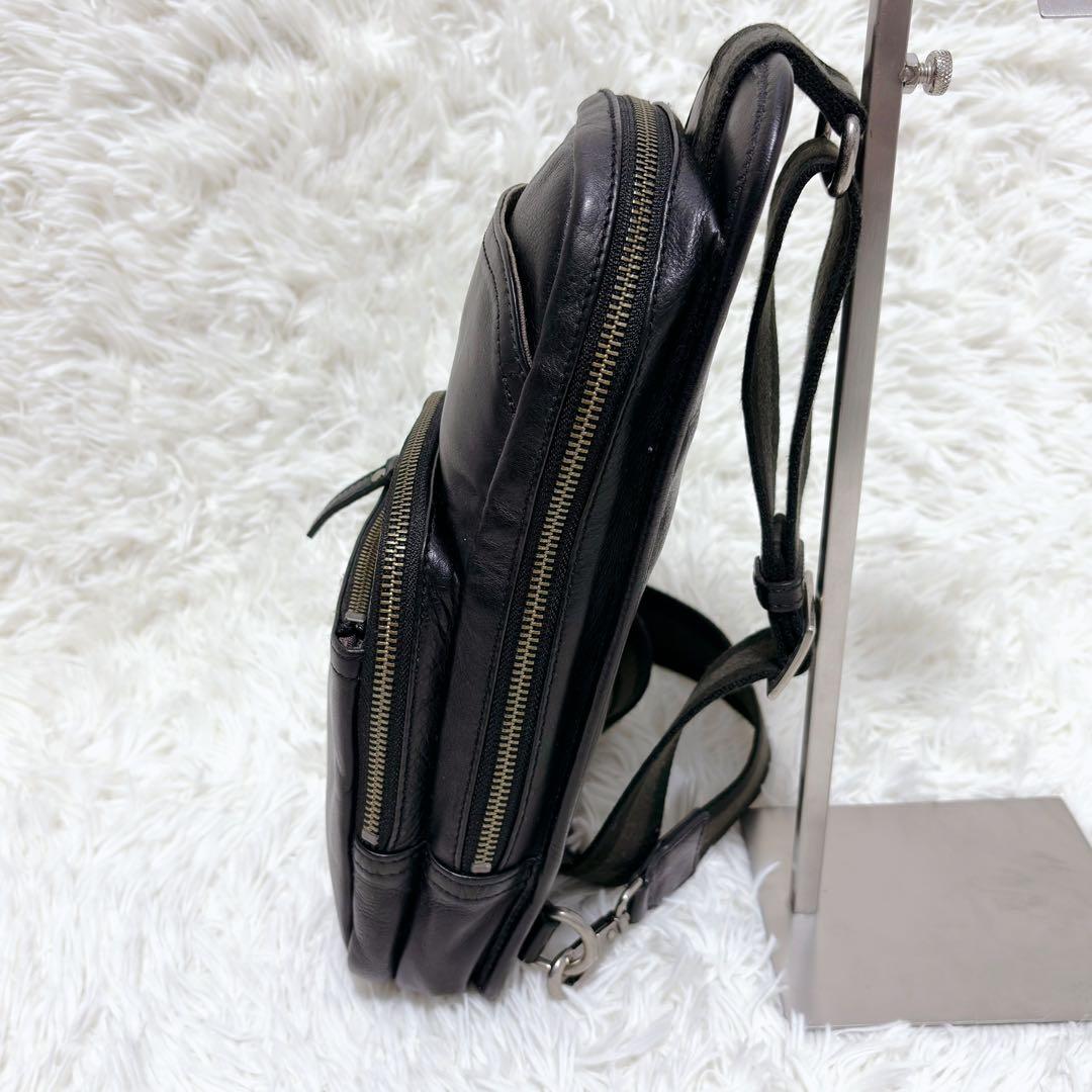 ✨美品✨バーバリー ボディバッグ ショルダーバッグ オールレザー 本革 ブラック